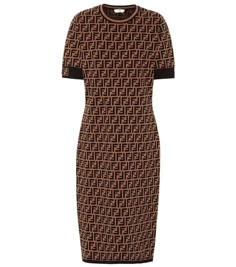 fendi stretch knit midi dress|Fendi ladies knitwear.